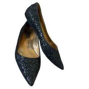 Jimmy Choo Black Glitter Flats Shoes Women’s Size 38 US 8